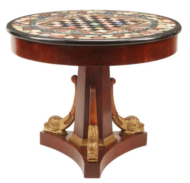 EMPIRE STYLE SPECIMEN MARBLE TOP
