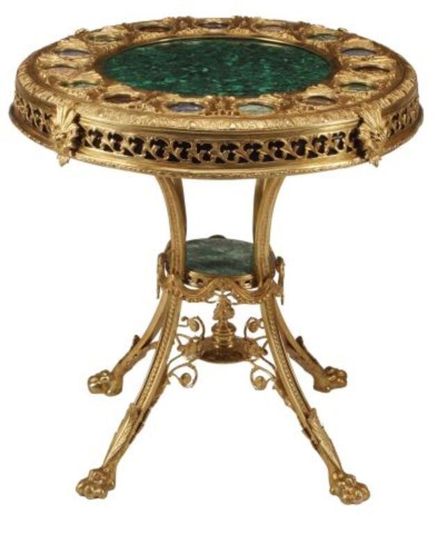 EMPIRE STYLE STONE INLAID BRONZE