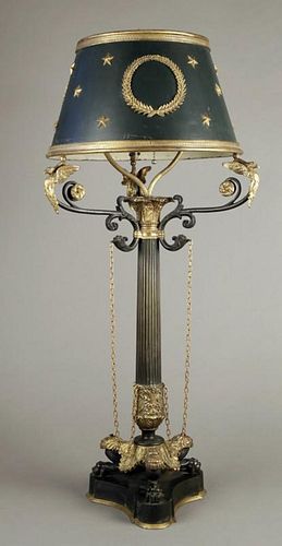 EMPIRE TOLE TABLE LAMPColumnar form