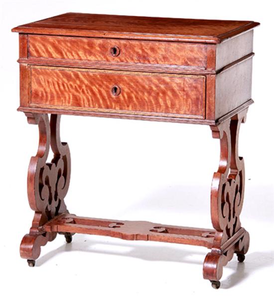 Empire walnut worktable mid 19th