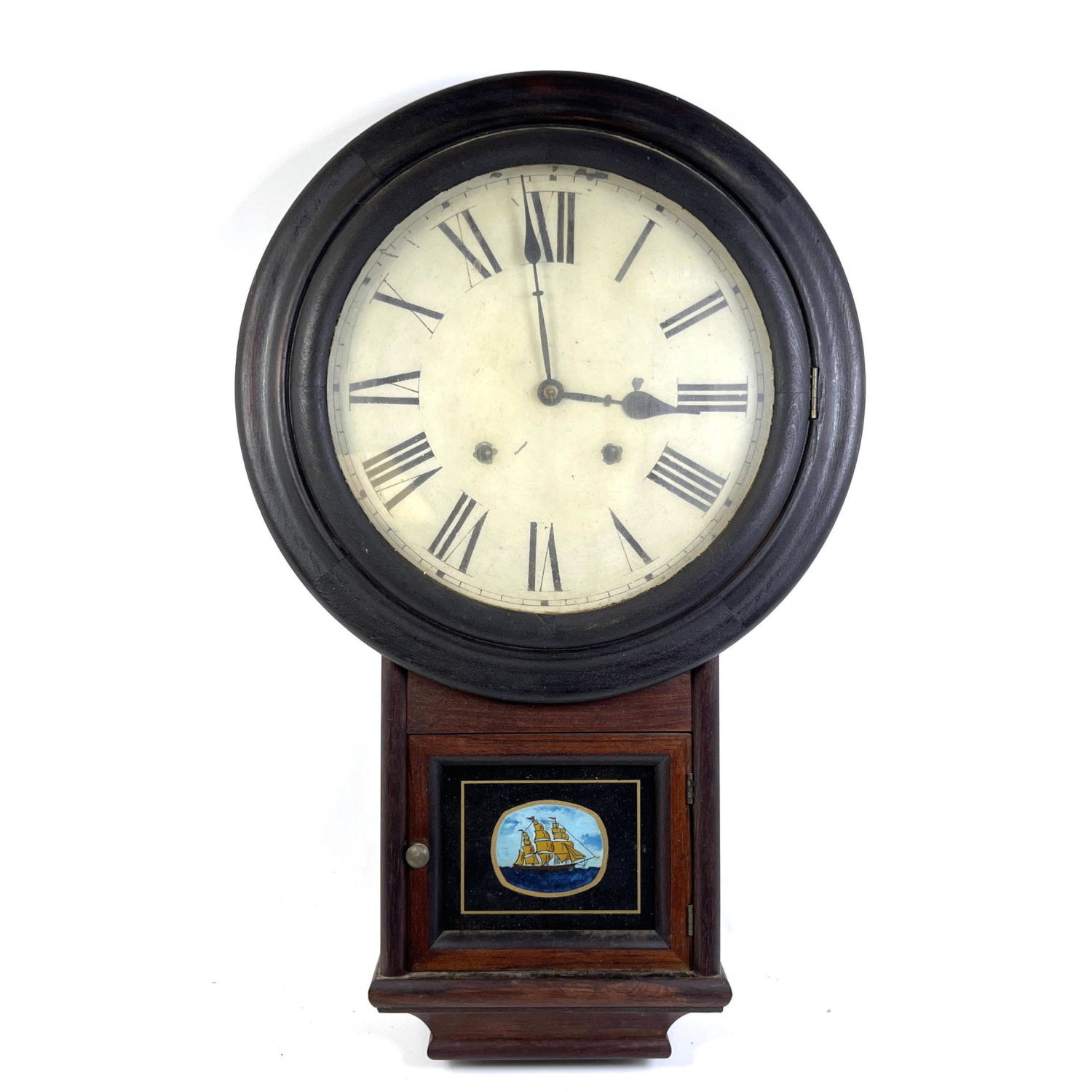E.N. WELCH 8 Day Wall Clock. Wood
