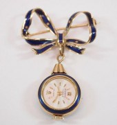 ENAMEL & 18KT GOLD PENDANT WAT