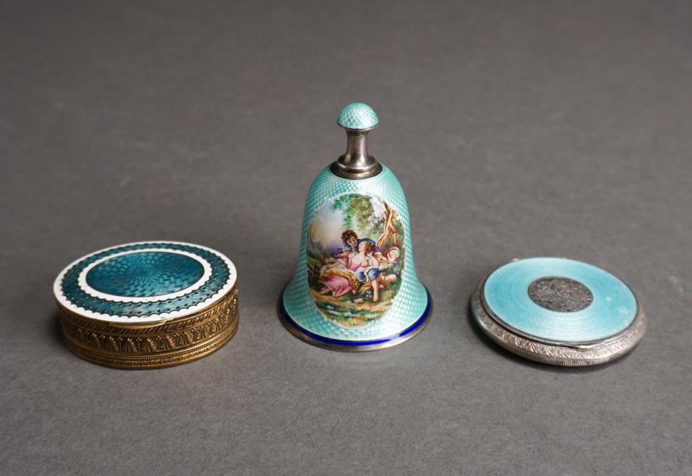 ENAMEL DECORATED SILVER CALL