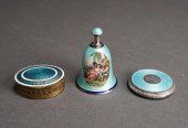 ENAMEL DECORATED SILVER CALL B
