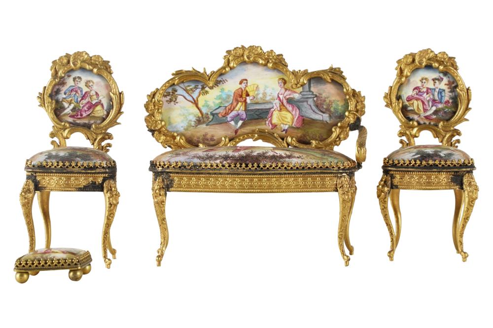 ENAMEL & GILT METAL MINIATURE SALON