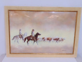 ENAMEL ON COPPER PAINTING, COW