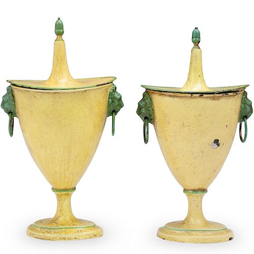 ENAMEL PEWTER TETES DE LION