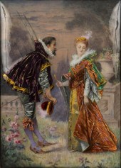 ENAMEL PLAQUE OF COURTING COUP