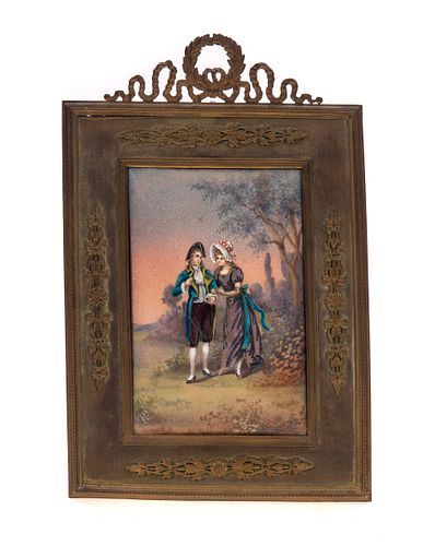 ENAMEL PLAQUE PAINTING IN