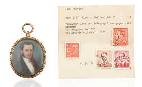 ENAMEL PORTRAIT OF JOHN BOUVIER