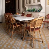 ENAMEL TOP AND METAL TABLE WIT