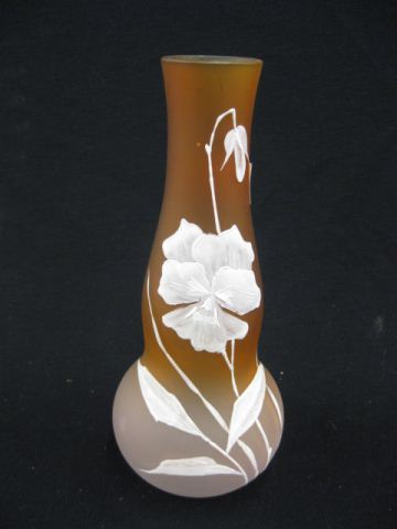 Enameled Art Glass Vase white