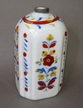 ENAMELED BLOWN MILK GLASS STIE