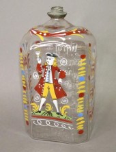 ENAMELED BLOWN UNCOLORED GLASS