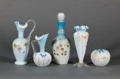 ENAMELED BLUE SATIN ART GLASS