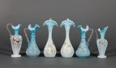 ENAMELED BLUE SATIN ART GLASS