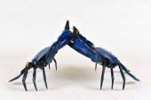 ENAMELED BRONZE OF TWO BATTLIN