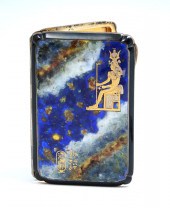 ENAMELED EGYPTIAN STERLING CAR