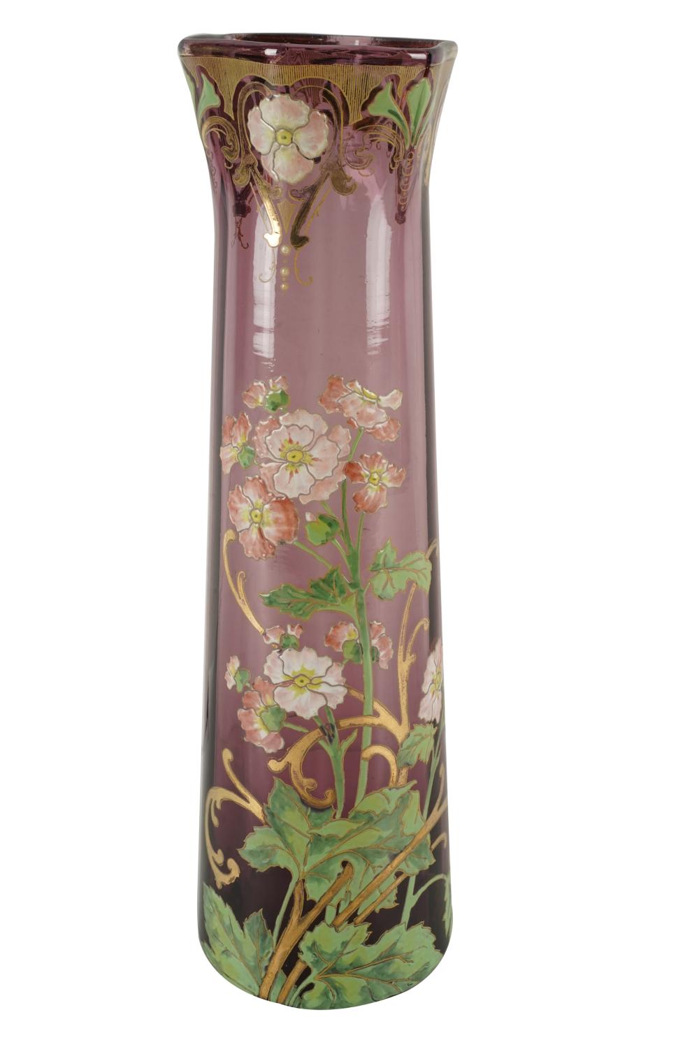 ENAMELED & GILT AMETHYST GLASS