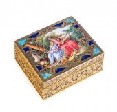 ENAMELED GILT BRONZE MAKEUP BO