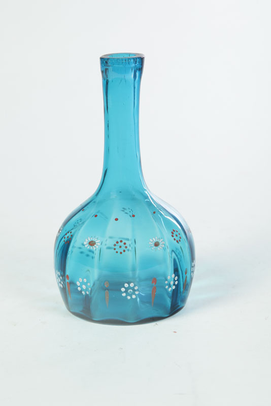 ENAMELED GLASS BOTTLE.  American 