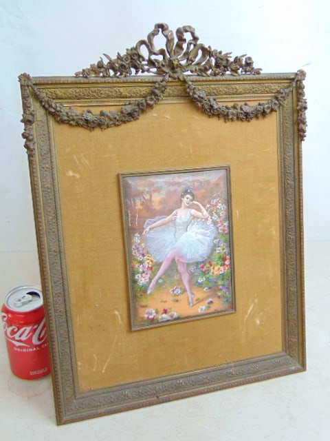ENAMELED PAINTED PLAQUE IN BRONZE