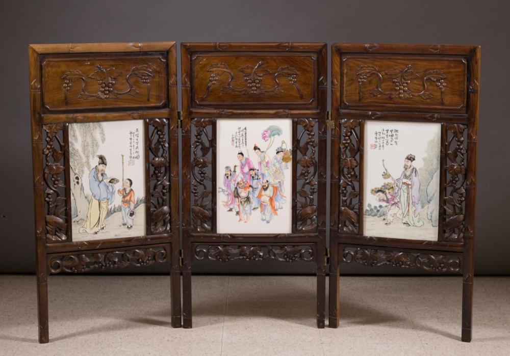 ENAMELED PORCELAIN AND CARVED
