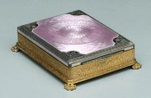 Enameled silver box, lavender