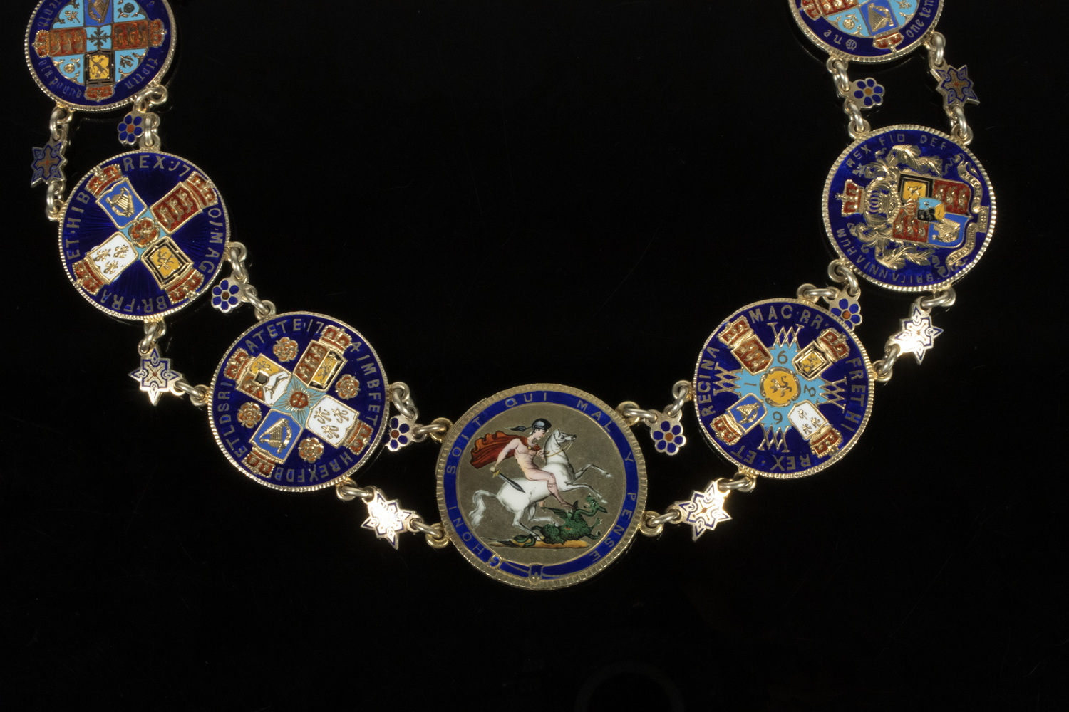 ENAMELED SILVER COIN NECKLACE