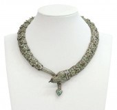 ENAMELED STERLING SERPENT NECK