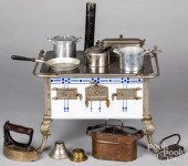 ENAMELED TIN TOY COOK STOVEEna