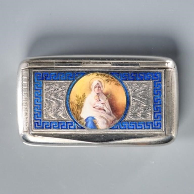 ENAMELLED SILVER PILL BOXAn