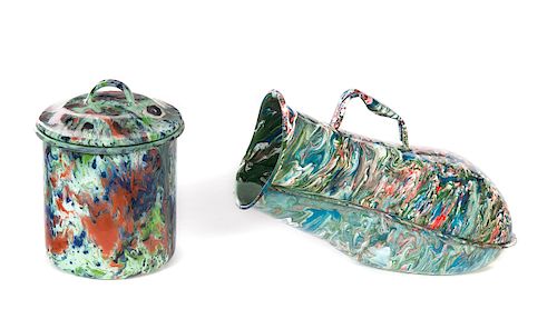 END OF DAY GRANITEWARE LIDDED JAR