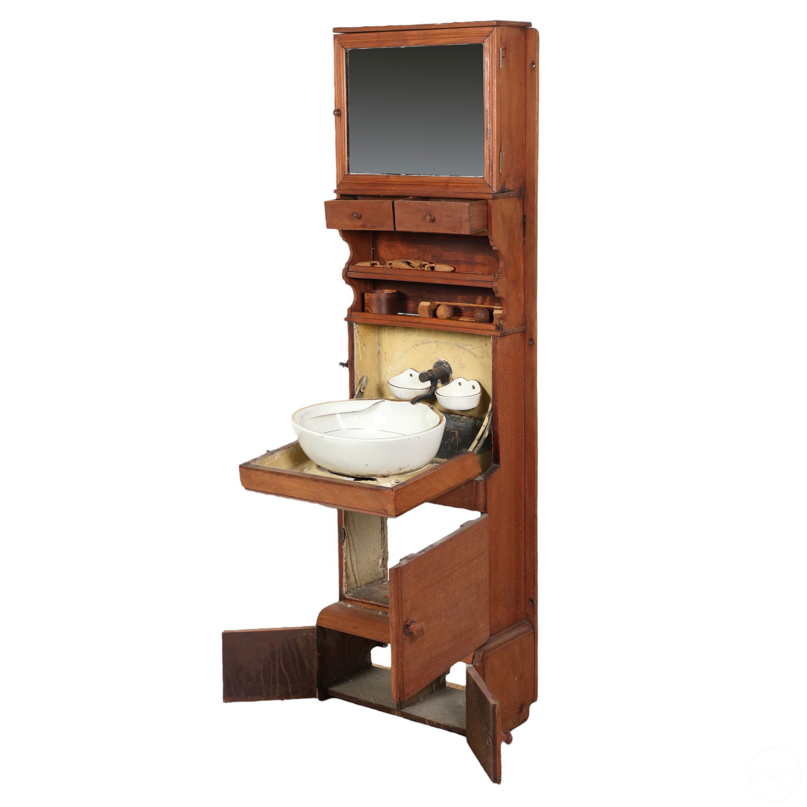 ENGLISH 19C. WOOD AND PORCELAIN