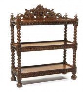 ENGLISH 19TH C CARVED OAK 3 TI