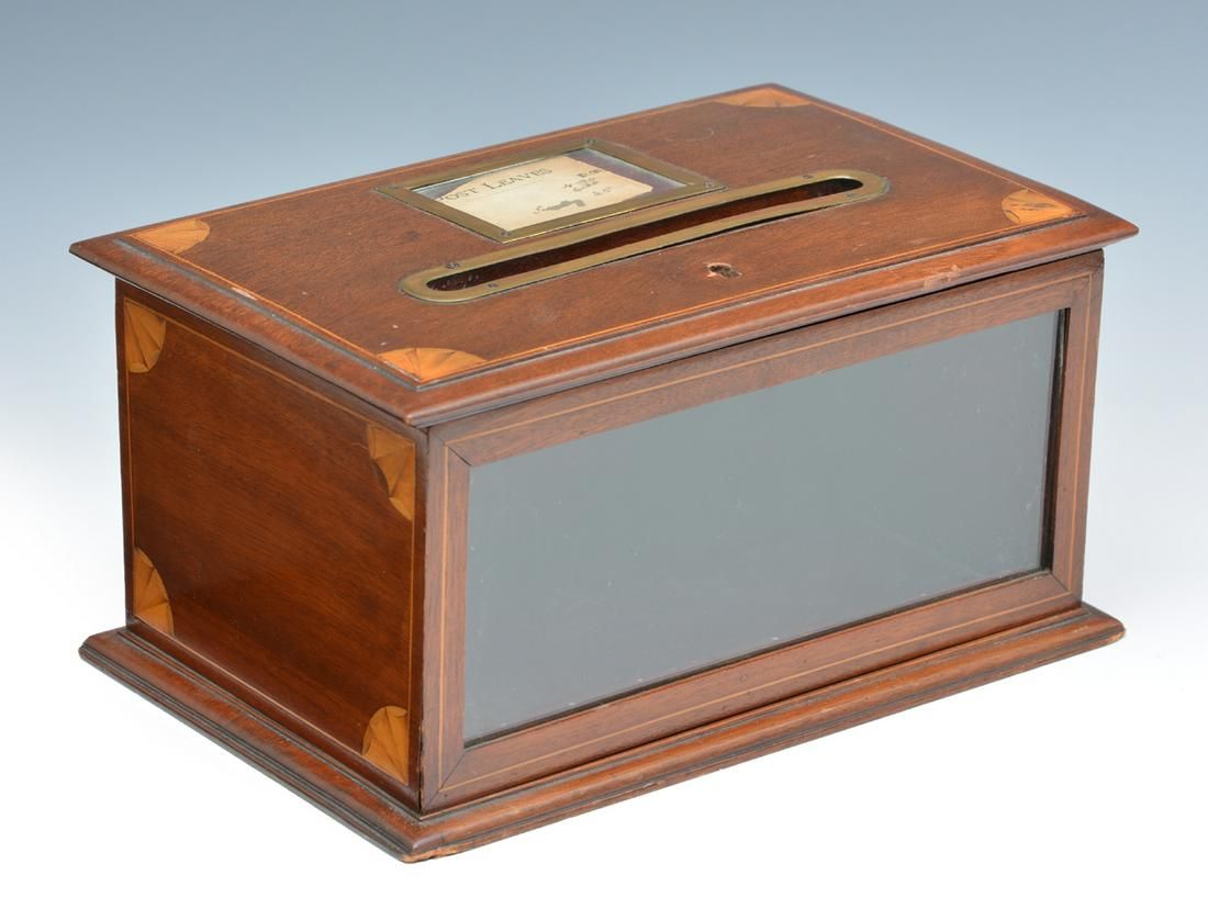 ENGLISH 19TH C. MAHOGANY POSTAL