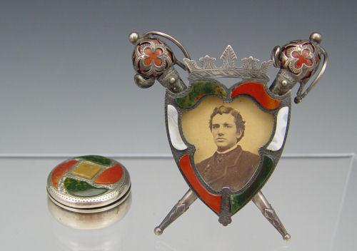 ENGLISH AGATE EASEL BACK FRAME &
