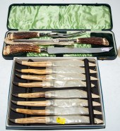 ENGLISH ANTLER-HANDLED CARVING