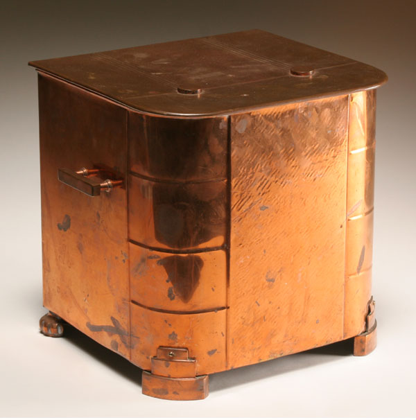 English Art Deco copper fireplace