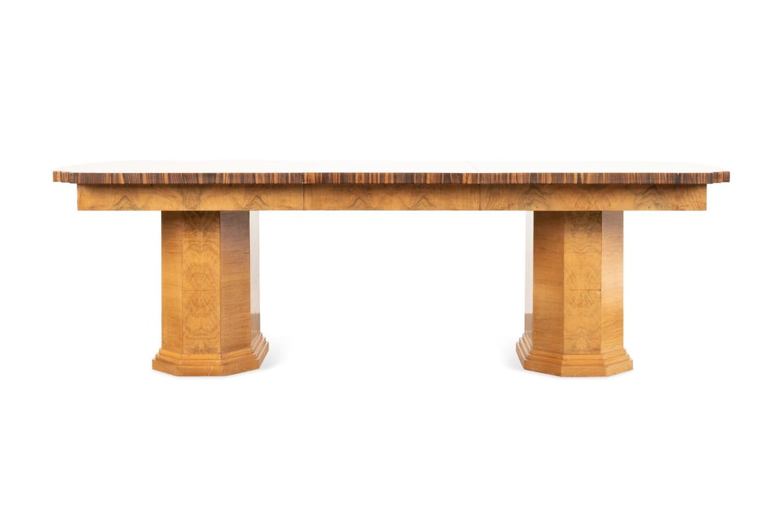 ENGLISH ART DECO DINING TABLE AND