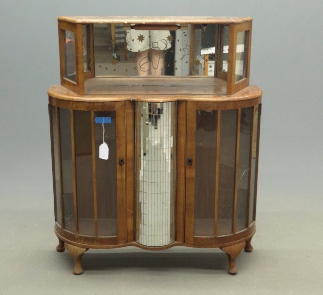 English Art Deco glass and wood