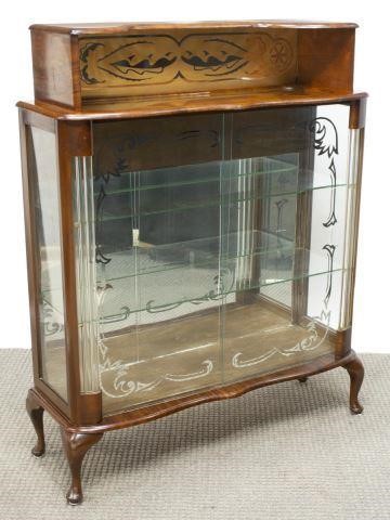 ENGLISH ART DECO MAHOGANY CURIO/