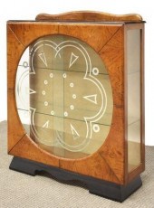 ENGLISH ART DECO WALNUT CURIO