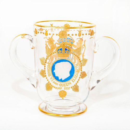ENGLISH ART GLASS LOVING CUP,