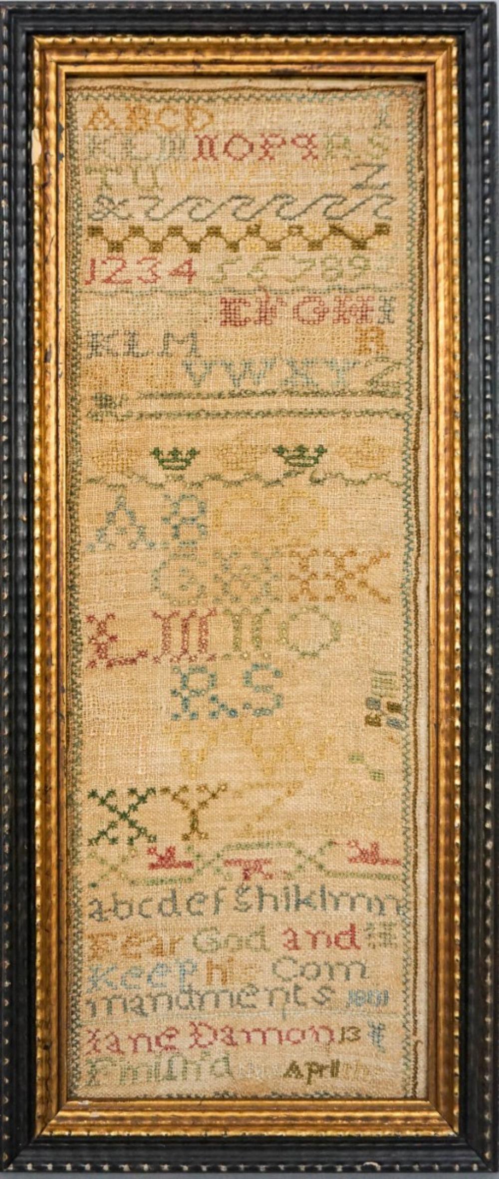 ENGLISH BAND SAMPLER WROUGHT BY