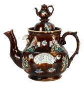 ENGLISH BARGEWARE TEAPOTinscri