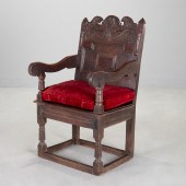 ENGLISH BAROQUE CARVED OAK WAI