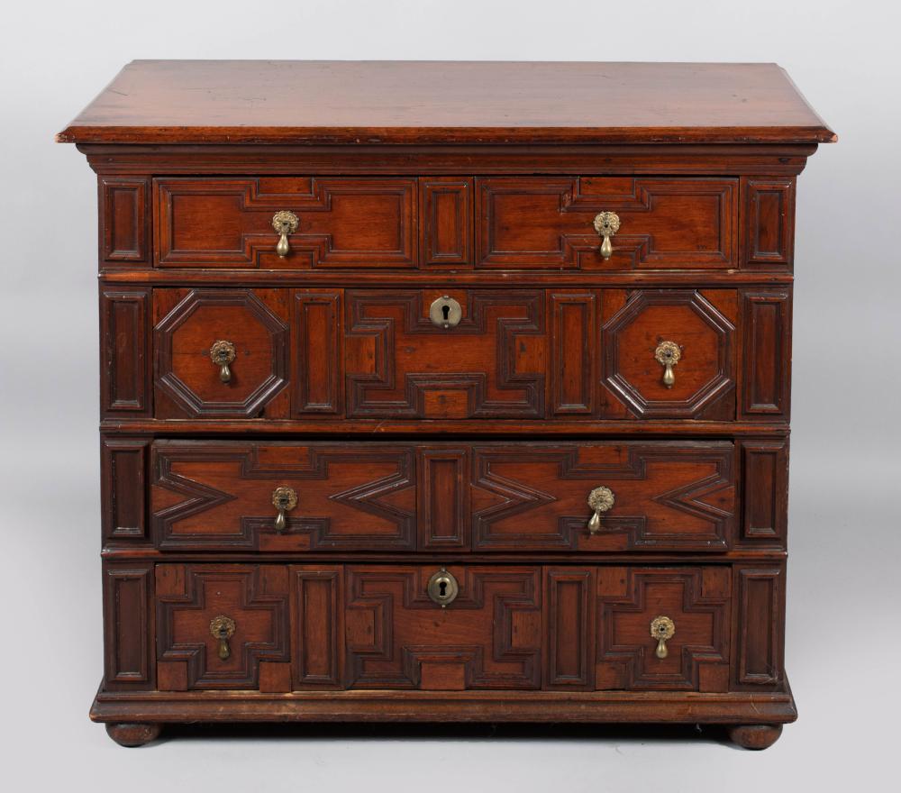 ENGLISH BAROQUE OAK CHEST OF
