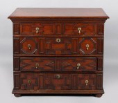 ENGLISH BAROQUE OAK CHEST OF D