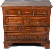 ENGLISH BAROQUE OAK CHEST OF D